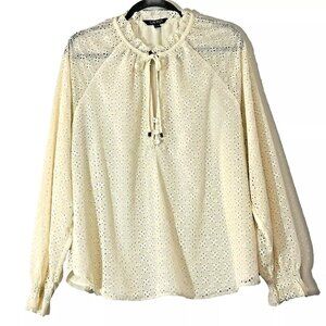 Lauren Ralph Lauren Ivory Peasant Blouse size XL